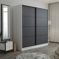 Dulap pentru haine, Minerva, Kale, 180x210x52 cm, PAL, Alb / Antracit