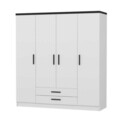 Dulap pentru haine, Minerva, Kale Plus, 180x210x52 cm, PAL, Alb