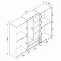 Dulap pentru haine, Minerva, Elina, 277x208x52 cm, PAL, Iată-l