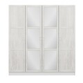 Dulap pentru haine, Minerva, Kale Country, 180x190x52 cm, PAL, Alb