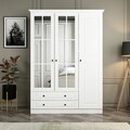 Dulap pentru haine, Minerva, Kale 3 Mebran Kapak 210, 135x210x52 cm, PAL, Alb