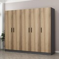 Dulap pentru haine, Minerva, Kale, 225x210x52 cm, PAL, Dore