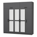 Dulap pentru haine, Minerva, Kale, 225x235x52 cm, PAL, Antracit