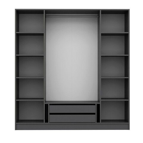 Dulap pentru haine, Minerva, Kale Plus, 180x210x52 cm, PAL, Fumuriu