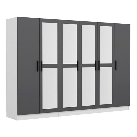 Dulap pentru haine, Minerva, Kale, 270x210x52 cm, PAL, Antracit