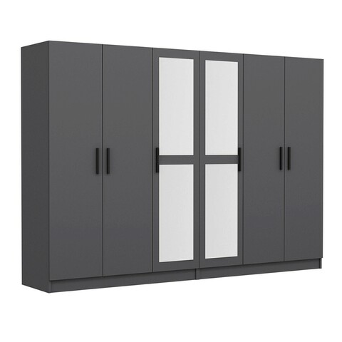 Dulap pentru haine, Minerva, Kale, 270x210x52 cm, PAL, Antracit