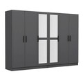 Dulap pentru haine, Minerva, Kale, 270x210x52 cm, PAL, Antracit