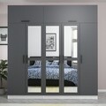Dulap pentru haine, Minerva, Kale, 225x255x52 cm, PAL, Antracit