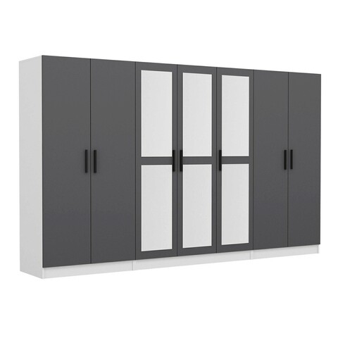 Dulap pentru haine, Minerva, Kale, 315x190x52 cm, PAL, Antracit