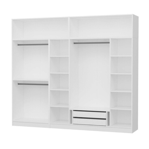 Dulap pentru haine, Minerva, Kale, 270x235x52 cm, PAL, Alb