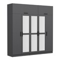 Dulap pentru haine, Minerva, Kale, 225x255x52 cm, PAL, Antracit