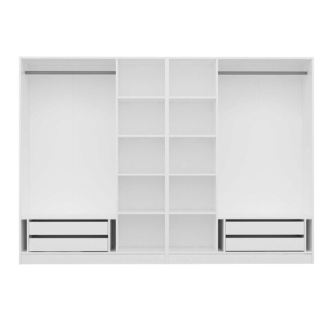Dulap pentru haine, Minerva, Kale, 270x190x52 cm, PAL, Alb