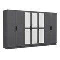Dulap pentru haine, Minerva, Kale, 315x190x52 cm, PAL, Antracit