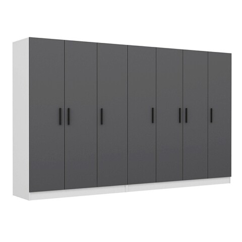 Dulap pentru haine, Minerva, Kale, 315x210x52 cm, PAL, Antracit