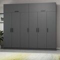 Dulap pentru haine, Minerva, Kale, 270x235x52 cm, PAL, Antracit