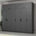 Dulap pentru haine, Minerva, Kale, 270x235x52 cm, PAL, Antracit