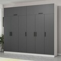 Dulap pentru haine, Minerva, Kale, 270x255x52 cm, PAL, Antracit