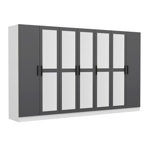 Dulap pentru haine, Minerva, Kale, 315x190x52 cm, PAL, Antracit