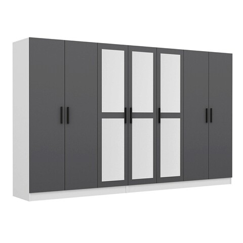 Dulap pentru haine, Minerva, Kale, 315x190x52 cm, PAL, Antracit