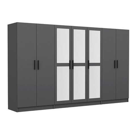 Dulap pentru haine, Minerva, Kale, 315x210x52 cm, PAL, Antracit