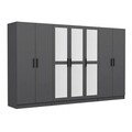 Dulap pentru haine, Minerva, Kale, 315x210x52 cm, PAL, Antracit