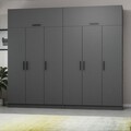 Dulap pentru haine, Minerva, Kale, 270x235x52 cm, PAL, Antracit