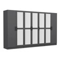Dulap pentru haine, Minerva, Kale, 315x190x52 cm, PAL, Antracit