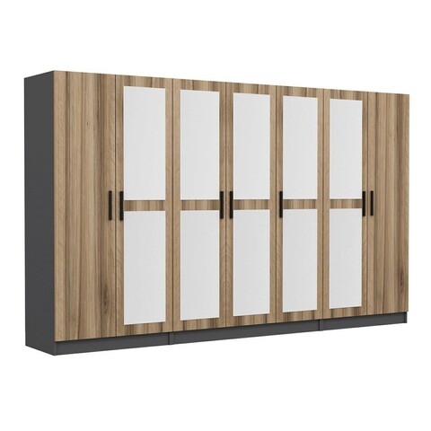 Dulap pentru haine, Minerva, Kale, 315x190x52 cm, PAL, Antracit