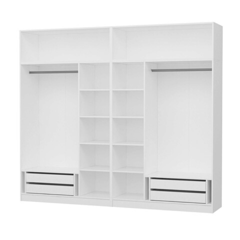 Dulap pentru haine, Minerva, Kale, 270x255x52 cm, PAL, Alb