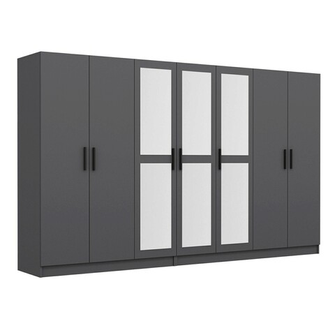 Dulap pentru haine, Minerva, Kale, 315x190x52 cm, PAL, Antracit