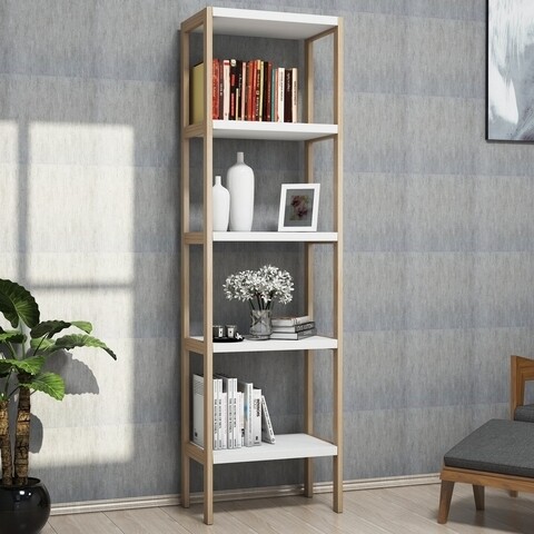 Biblioteca Bosna, Puqa Design, 30x49x170 cm, alb