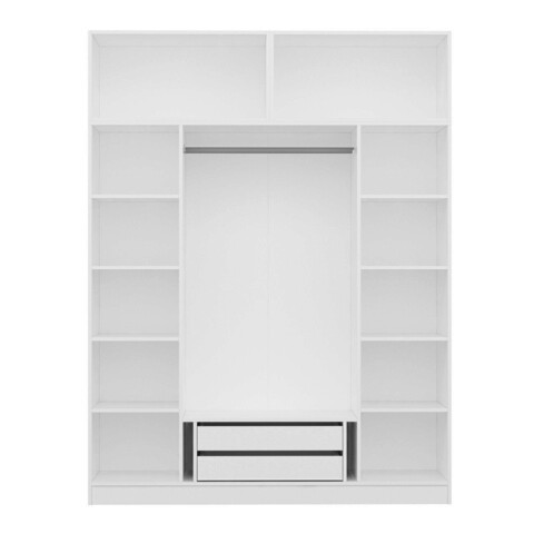 Dulap pentru haine, Minerva, Kale, 180x255x52 cm, PAL, Alb