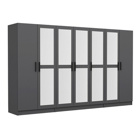 Dulap pentru haine, Minerva, Kale, 315x210x52 cm, PAL, Antracit