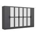 Dulap pentru haine, Minerva, Kale, 315x210x52 cm, PAL, Antracit