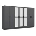 Dulap pentru haine, Minerva, Kale, 315x210x52 cm, PAL, Antracit