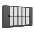 Dulap pentru haine, Minerva, Kale, 315x190x52 cm, PAL, Antracit