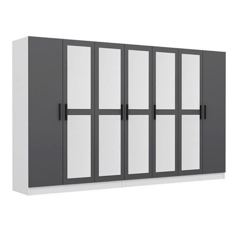 Dulap pentru haine, Minerva, Kale, 315x210x52 cm, PAL, Antracit