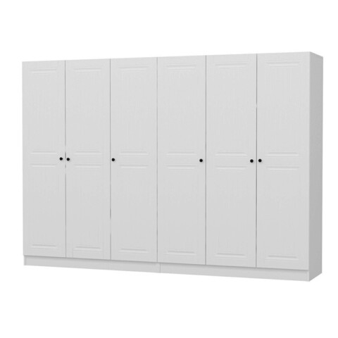 Dulap pentru haine, Minerva, Kale, 270x190x52 cm, PAL, Alb