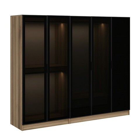 Dulap pentru haine, Minerva, Kale, 225x210x52 cm, PAL, Fumuriu