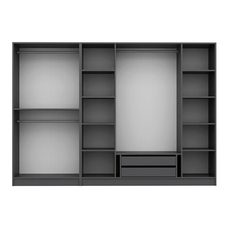 Dulap pentru haine, Minerva, Kale Plus, 270x210x52 cm, PAL, Antracit