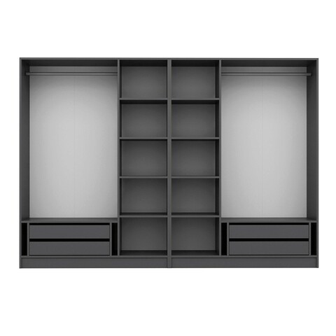 Dulap pentru haine, Minerva, Kale Plus, 270x210x52 cm, PAL, Antracit
