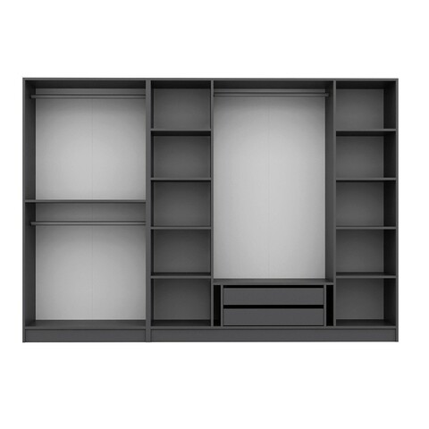 Dulap pentru haine, Minerva, Kale Plus, 270x210x52 cm, PAL, Fumuriu