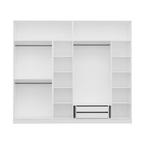 Dulap pentru haine, Minerva, Kale, 270x235x52 cm, PAL, Alb