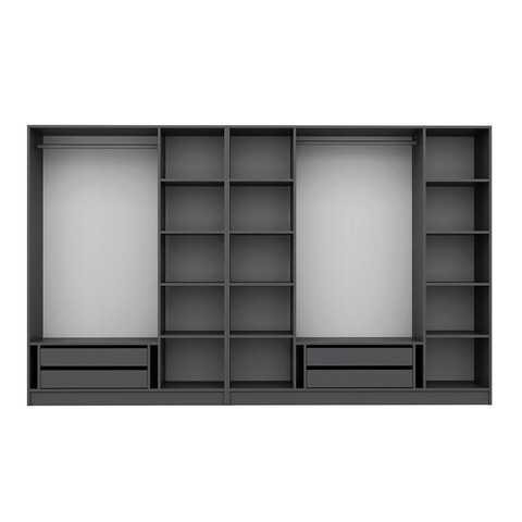 Dulap pentru haine, Minerva, Kale Plus, 315x210x52 cm, PAL, Antracit