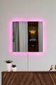 Oglinda cu Iluminare Led, Mirrorland, Square, Oglinda acrilica;MDF, Roz