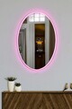 Oglinda cu Iluminare Led, Mirrorland, Elliptical, Oglinda acrilica;MDF, Roz