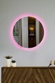 Oglinda cu Iluminare Led, Mirrorland, Round, Oglinda acrilica;MDF, Roz