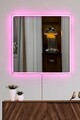 Oglinda cu Iluminare Led, Mirrorland, Square, Oglinda acrilica;MDF, Roz