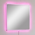 Oglinda cu Iluminare Led, Mirrorland, Square, Oglinda acrilica;MDF, Roz