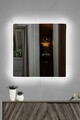 Oglinda cu Iluminare Led, Mirrorland, Square, Oglinda acrilica;MDF, Alb